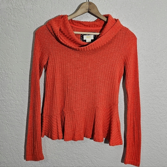Anthropologie Sweaters - Anthro Maeve Cowl Neck Orange Knit Light Sweater